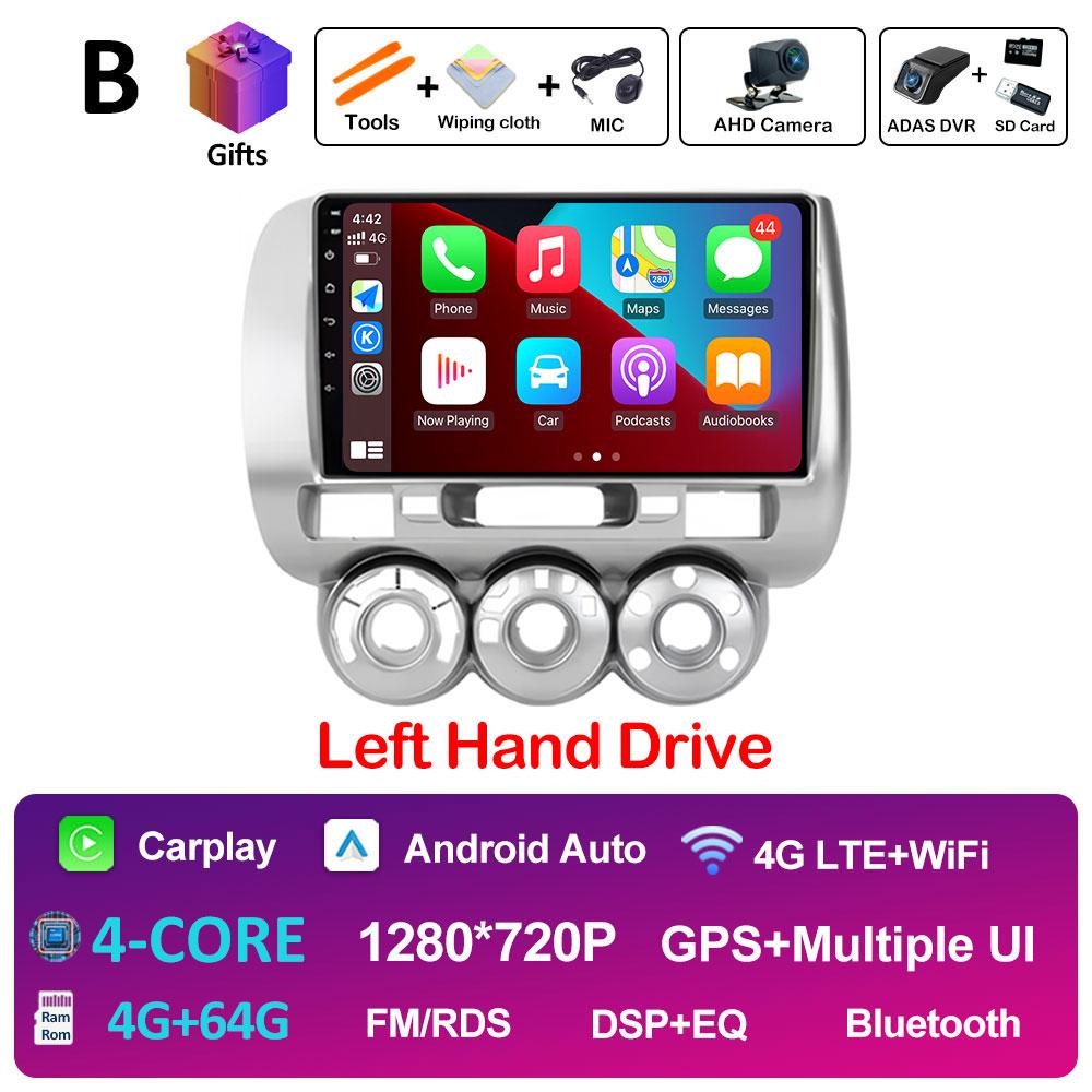 Left Hand Drive Car Video Player For Honda Fit Jazz City 2002 2003 2004 2005 2006 2007 GPS Navi Bluetooth Autoradio Accessories