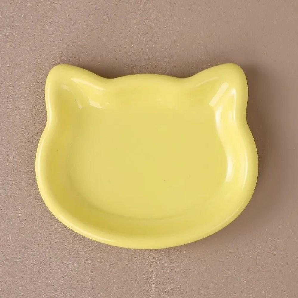 Cat Shape Cat Food Bowl Non-slip Cat Plates Cute Kitten Bowl Pet Feeding