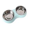 Cat and Puppy Pet Feeding Supplies Two Bowls Dog Food Water Feeding Bowl Stainless Steel Pet Drinking Dish Small Dog Accessories