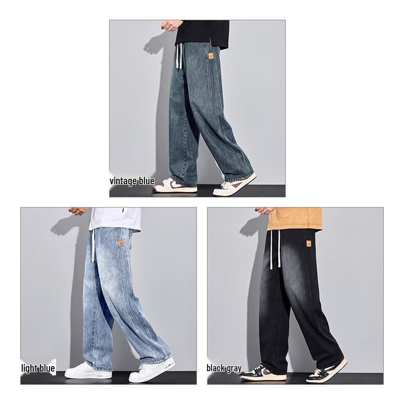 MIIOW Men's Retro Loose Fit Straight Leg Jeans