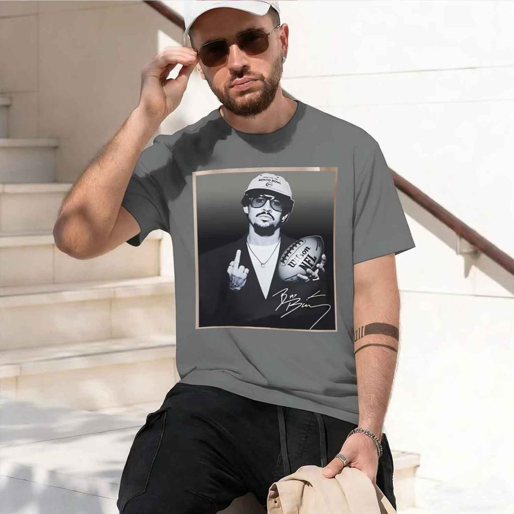 Bad Football Tshirt Benito Bowl Halftime Show T Shirt Casual Round Ne Loose Tshirt Streetwear Unisex Clothes 2026 New Model Sho