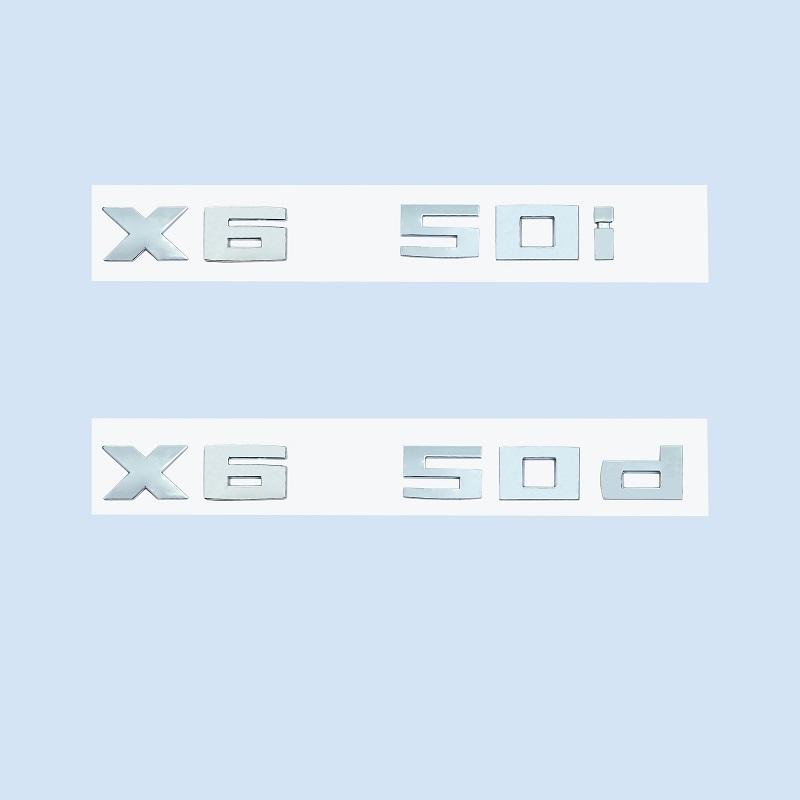 Chrome Black 3D Numbers M X6M50i X6M50d X6 M50d M50i ABS Emblem for BMW X5 Series E71 G06 Car Trunk Badge Logo Sticker
