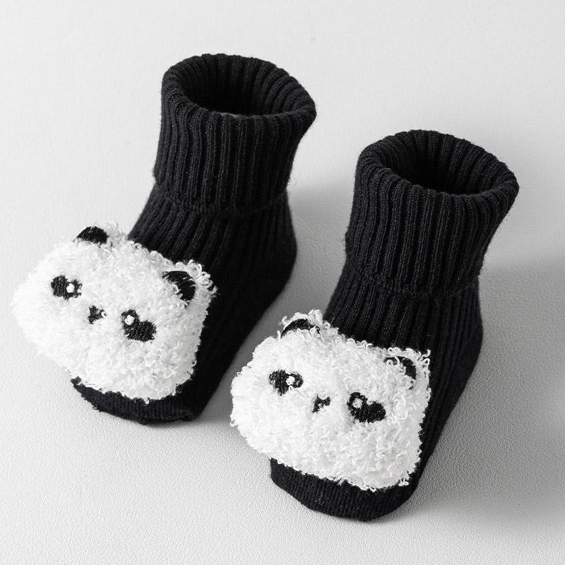 Cute 3D Doll Newborn Socks Spring Autumn Cotton Baby Middle Tube Sock 0-3year Boy Girl Kids Non Slip Floor Socks Infant Footwear