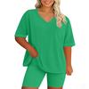Women's Loose And Fashionable  Casual Short Sleeved Shorts Two-piece Set