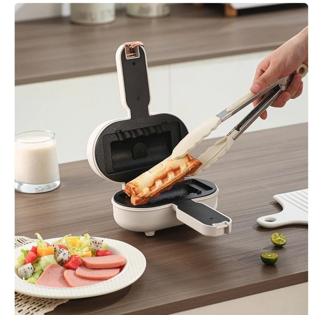 Compact Multifunctional Breakfast Maker, Mini Sandwich Panini Toast Grill Hot Dog Machine for Kitchen