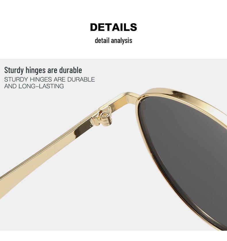 Retro European & American Oval Metal Sunglasses - Unisex, Fashion Street Style, UV Protection for Driving.