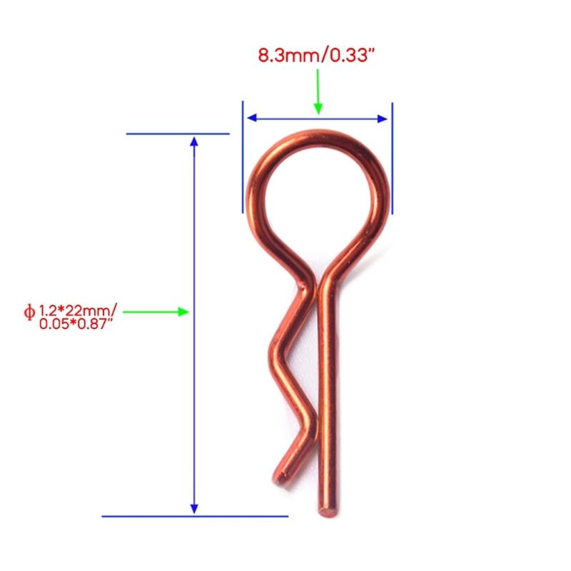 10pcs R-Shaped Metal Body Clips for 1/10 1/8 Model Car Durable Stainless Steel Pins for RCs Model Car Simple Fixing