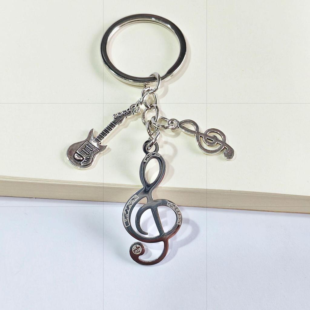 Stainless Steel Musical Note Keychain Pendant