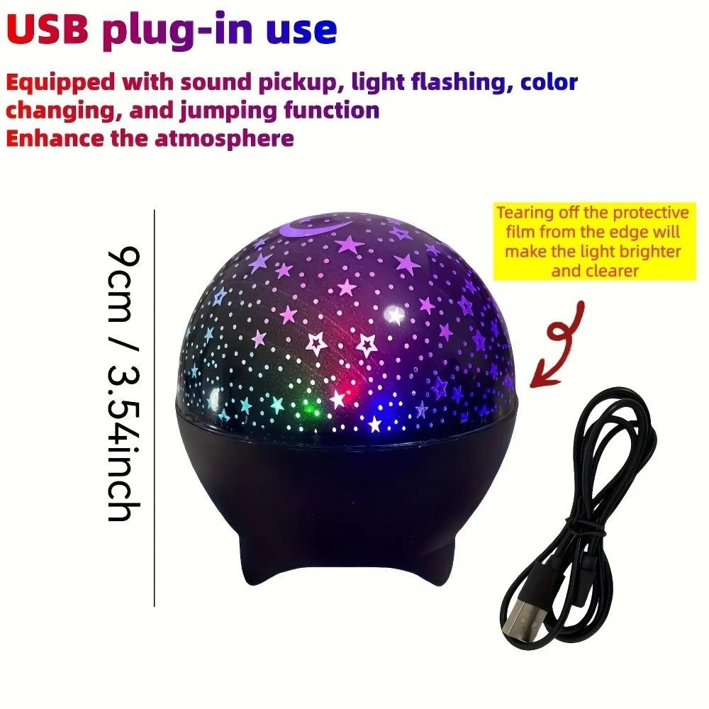Dreamy Star Projector Night Light LED Colorful 5V USB Projector Lamp Romantic Moon Galaxy Party Ambient Light Room Decor