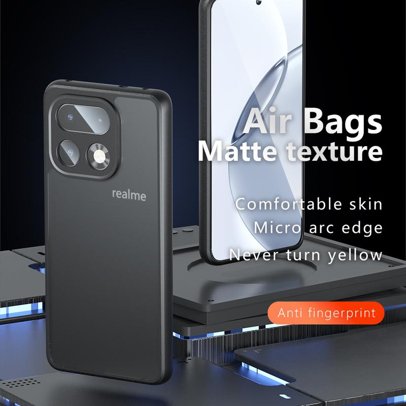 Per Realme 16 Pro Plus 16 Pro Custodia Antiurto Finitura Opaca Sensazione Pelle Opaca PC+TPU Anti-impronte Dita Cover Trasparente Per Realme16