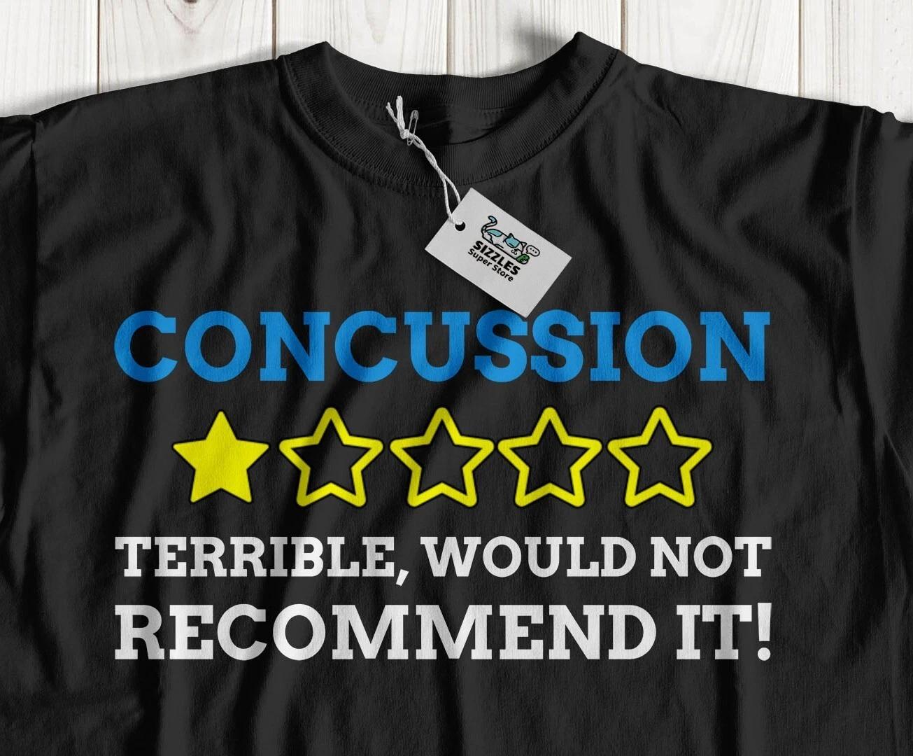 Unisex Funny Concussion T-Shirt Hit Injured Skull & Head Injury Gifts L