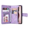 For iPhone 16 Pro Case Leather Folio Wallet Phone Cover with Stand Zipper Pocket