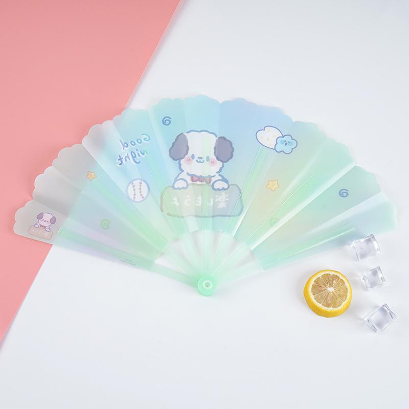 1 Stück Cartoon Niedlich Mini Faltbarer Handventilator - Weiches Tuch Runder Tragbarer Persönlicher Ventilator für Sommer Outdoor Pendeln & Geschenk