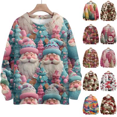 Christmas Sweatshirts For Women Knit Sweater Cute Shirt Fall Crewneck Pullover Tops