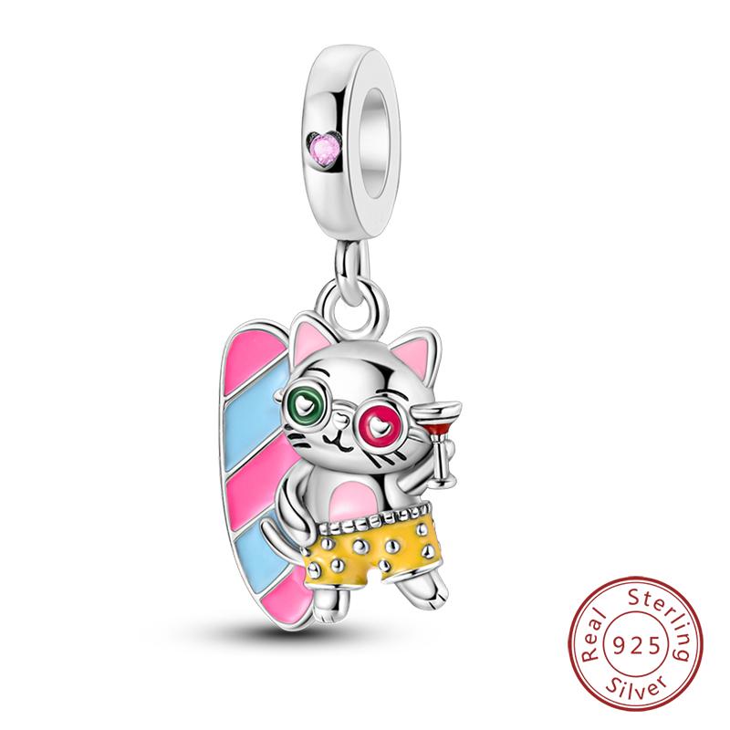 New Copper Moon Mermaid Turtle Coral Shell Hummingbird Charms Beads Fit Qikaola Bracelets Exquisite Diy Jewelry