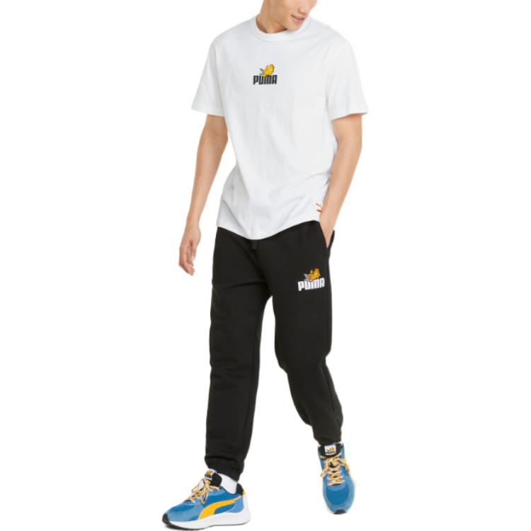 Puma Garfield Cartoon Logo Print Short Sleeve T-Shirt Men Tops White 534433-02
