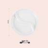 White Ceramic Divided Plate for Home Use - Three & Four Compartments - Creative Fitness Separator Plate