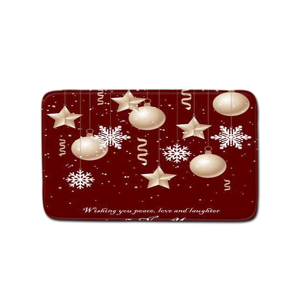 Christmas Shower Curtain Floor Mat Combination Four-Piece Set Bathroom Toilet Carpet Shower Room Mat Foot Mat