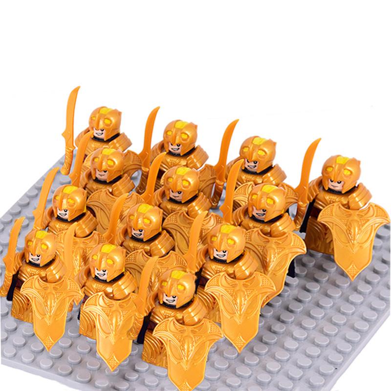 13 sztuk Figurki Rycerzy Smoczych Zbrojnych Żołnierzy Rzymskich Wojowników i Strażników Elfickich z Bronią, Klocki Budowlane