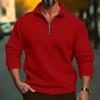 2026 CrossTUME Men's Autumn/Winter Solid Color Half-Zip Stand Collar Long Sleeve Hoodie Jacket