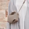 French POEIVE Niche Brand Women's Luxury Cowhide Shoulder & Crossbody Chain Lunch Box Bag