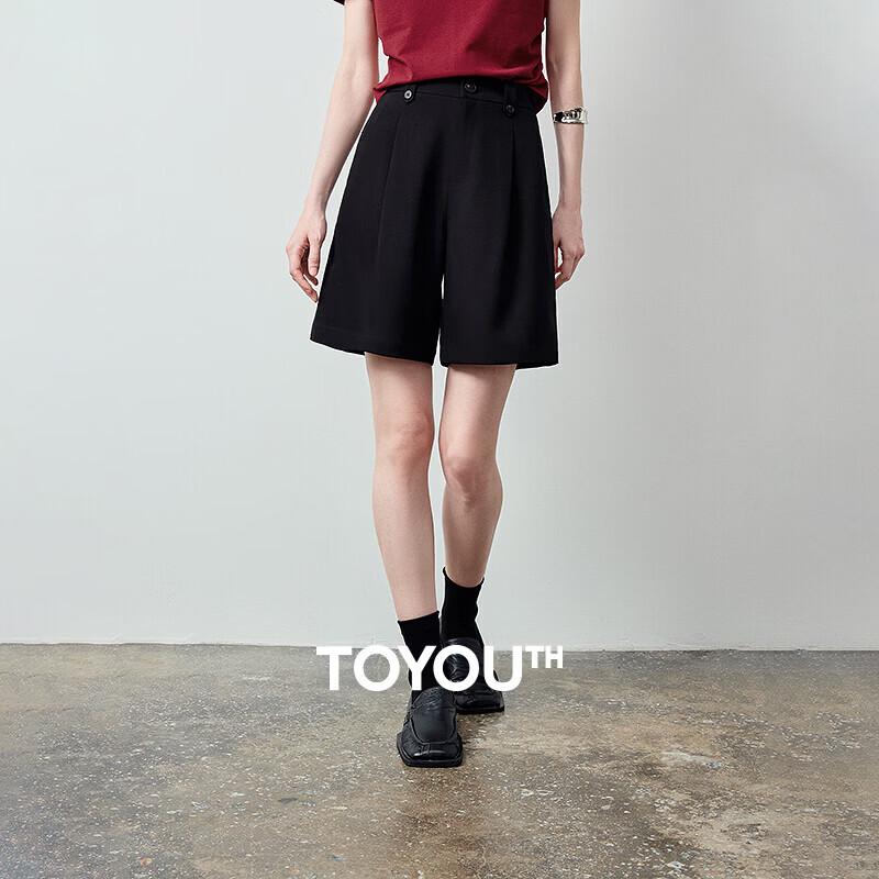 Chuyu Women s High-Waist Draped Wide-Leg Commuter Shorts L