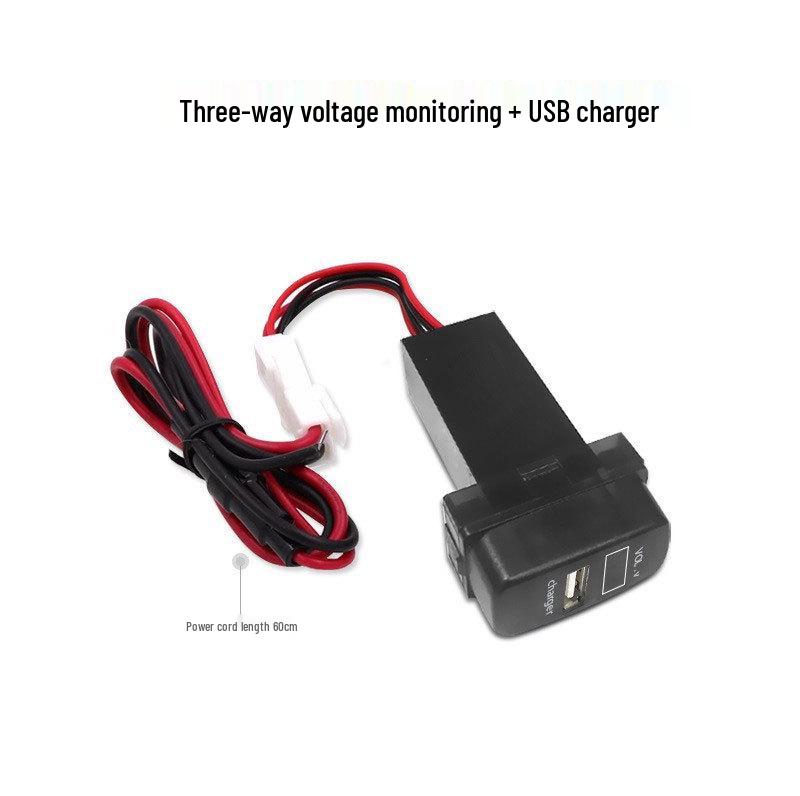 

Автомобільний зарядний пристрій Mitsubishi з USB, відображенням напруги та температури