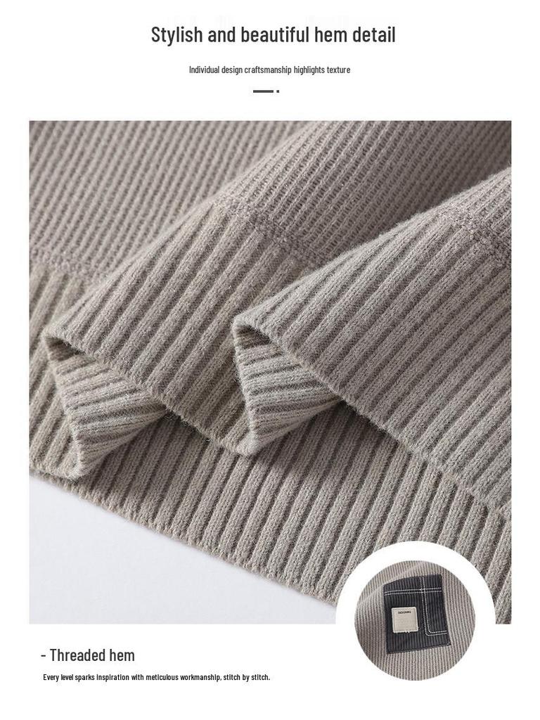 Plüsch-Winterpullover für Herren: Dicker Samt Langarm-Basisschicht für Jugendliche & Teenager
