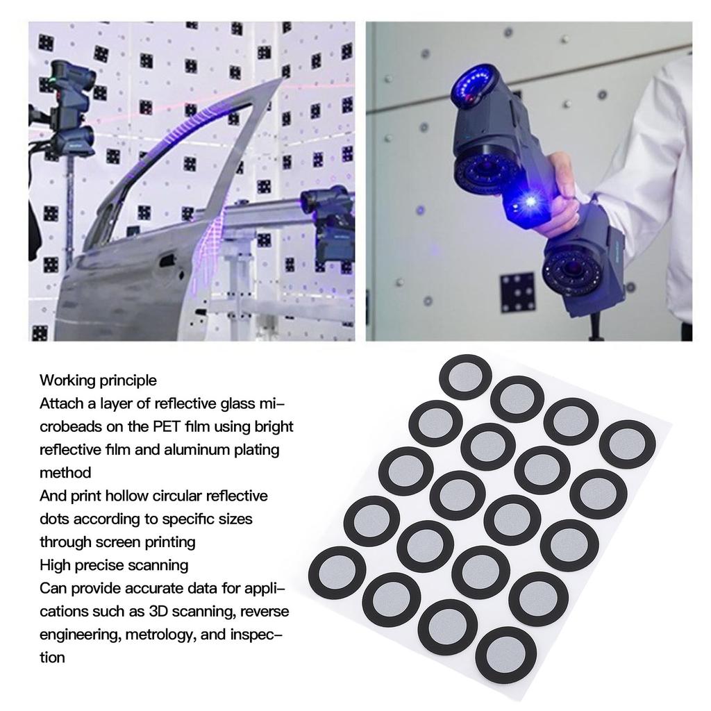 3D Scanning Marker 12mm ID 19mm OD Tracking Reference Point and Diffuse Reflection Marking Dot 3D Scanning Dot