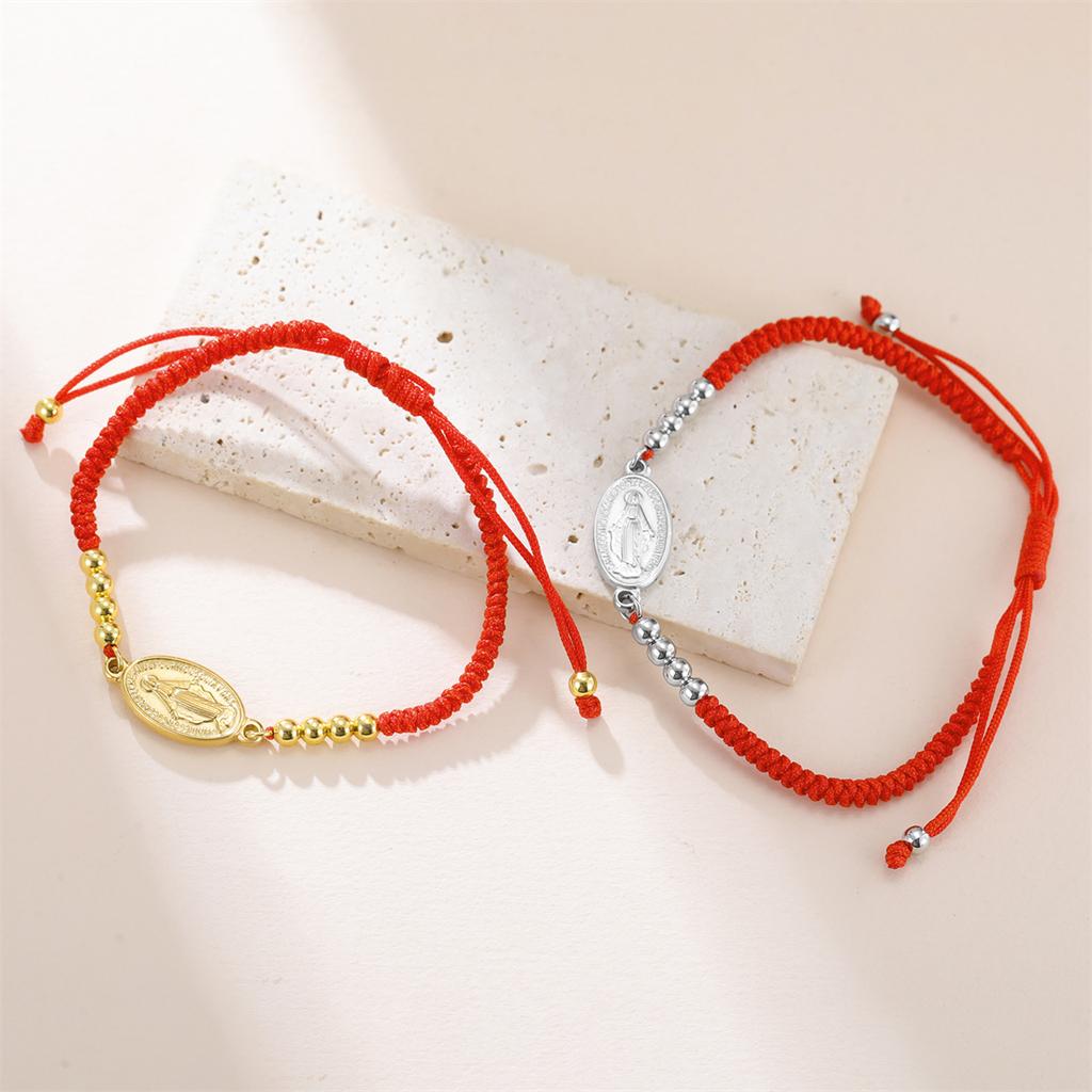 Virgin Mary Bracelets Stainless Steel Mysterious Talisman Bracelet for Women Men Double-sided Amulet Jewelry Gifts