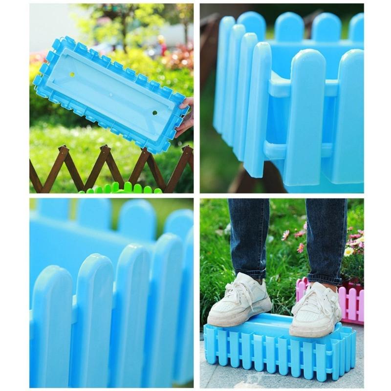 Exquisite Fence Shape Plant Pot Window Flower Box Outdoor Planter Box Planting Fencing Railing Decoration Accessories