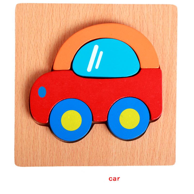 Children Wooden Toy Fruit Animals Transportation 3D Jigsaw Puzzle