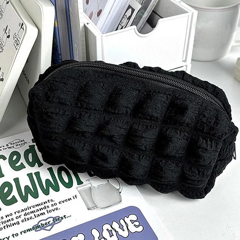 1Pc Cosmetic Bag Solid Color Pencil Case Creative Pillow Bag Large Capacity Bag For Girls School Supplies Stationery Box