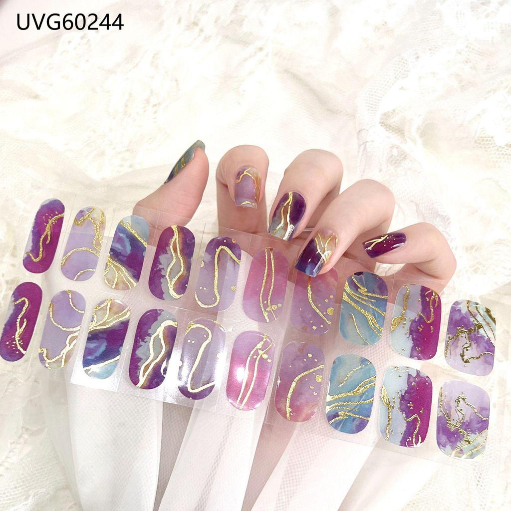 Transparent Nude UV Gel Nail Art Stickers: Semi-Cured, Semi-Baked Manicure Sheets