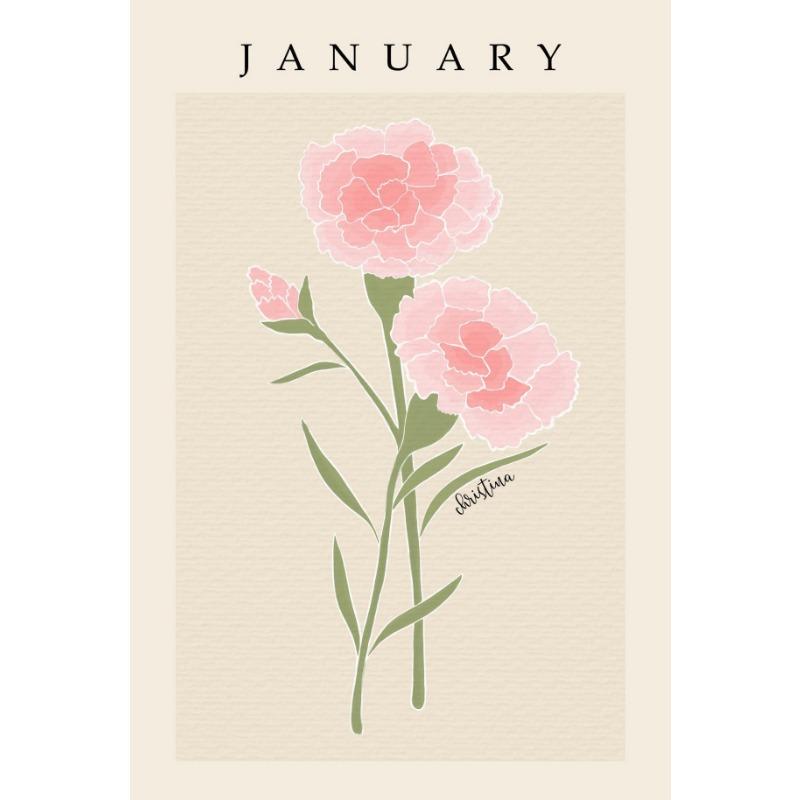 

Birth Month Flower Daisy Violet Narcisus Carnation Poster and Prints Canvas Printing Wall Art Picture for Living Room Home Decor 21cm×30cm NoFrame