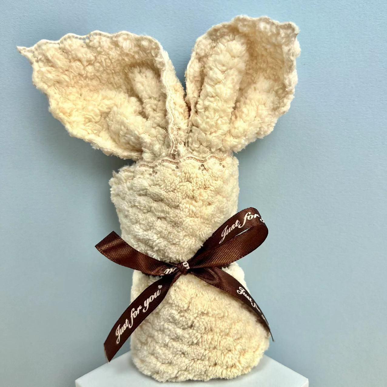 Pineapple Grid Little Rabbit Souvenir Towel - Wedding Gift, Joyful Shop, Festival Opening Kindergarten Creative Gift Approx. 30x30CM