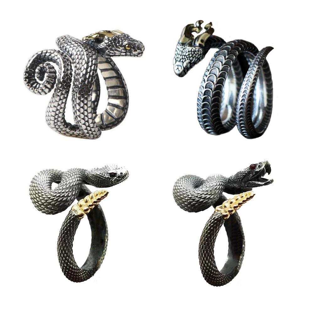 Vintage Gothic Domineering Black Color Snake Ring For Men Women Punk Handmade Stainless Steel Ring Jewelry Accessories Gift 2026