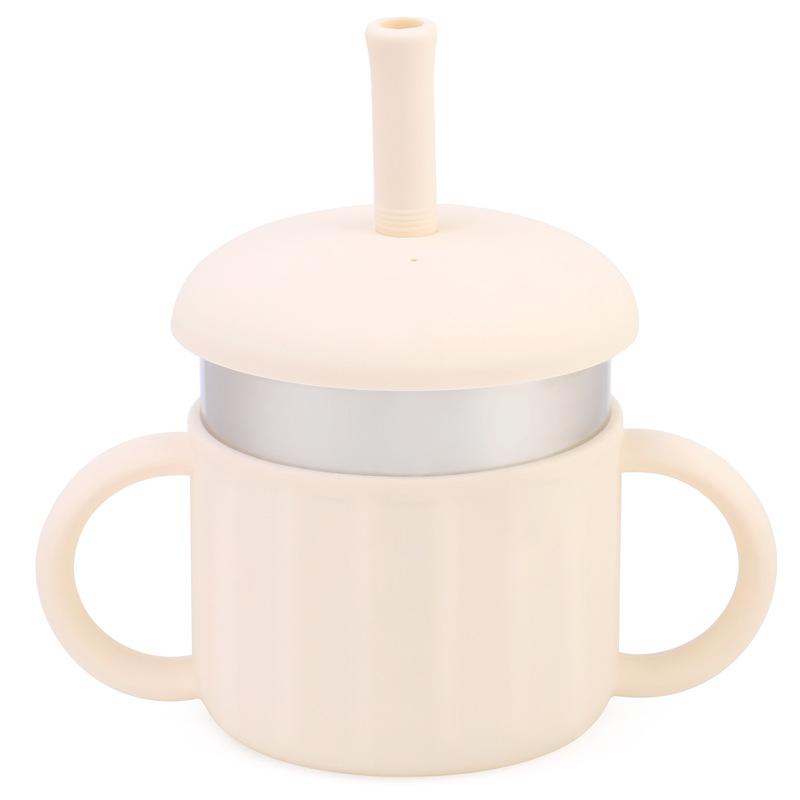 6-Month-Old Baby Anti-Choke Duckbill Cup Feeding Bottle Baby Straw Drinking Water Anti-Choke Stainless Steel Children's Water Cup