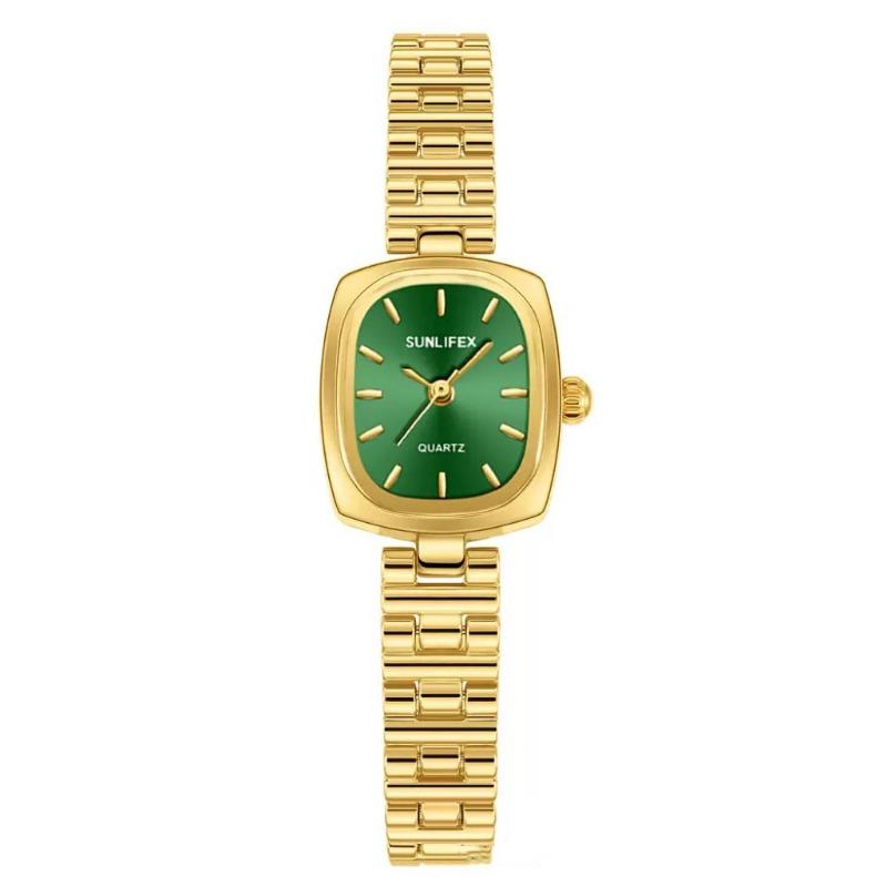 Rare Antique-style Watches Fashion Niche Light Luxury Exquisite Women's Quartz High-grade Diamond Triangle Oval Dial Fashion Watch