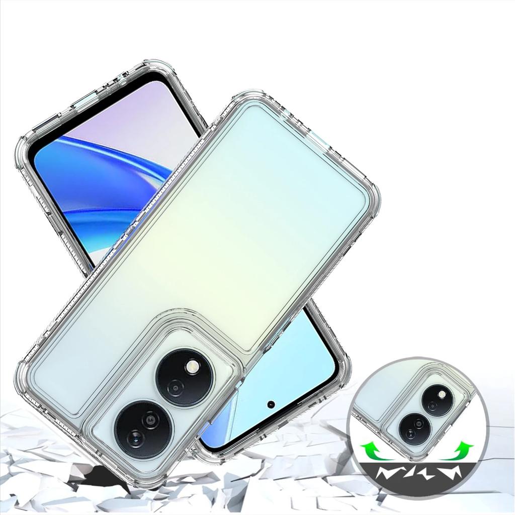 3 in 1 Hybrid Armor Shockproof Phone Case For Honor X7B 6.8 inches Hard Plastic Frame Transparent TPU Back Cover Coque Fundas