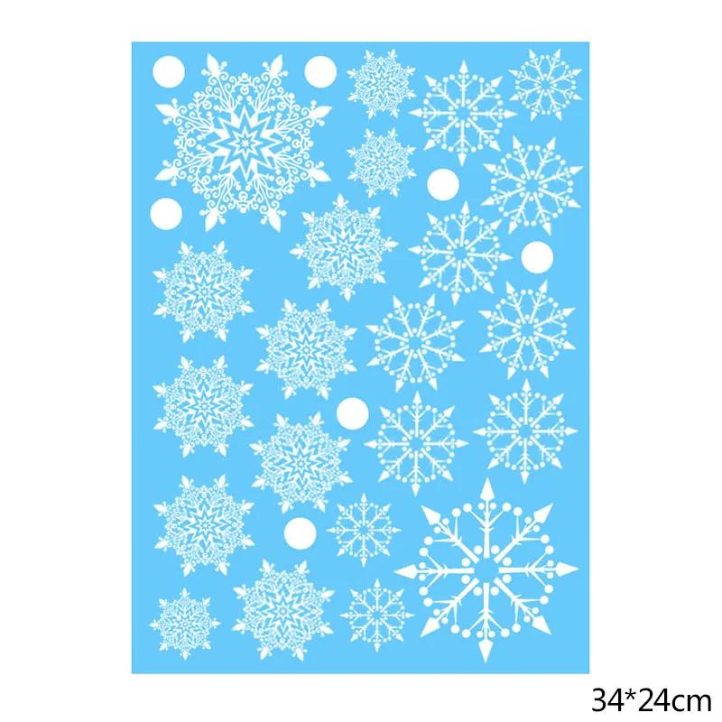 29/22Pcs Snowflake Electrostatic Wall Stickers Window Kids Room Christmas Decor Decals for Home Decor 2026 New Year Wallpaper
