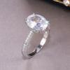 Ny Silverfärg Delikat Oval Cubic Zircon Stone Kvinnor Brudring för bröllop Förlovningsfest Bästa presenten till frun Klassiska ringar