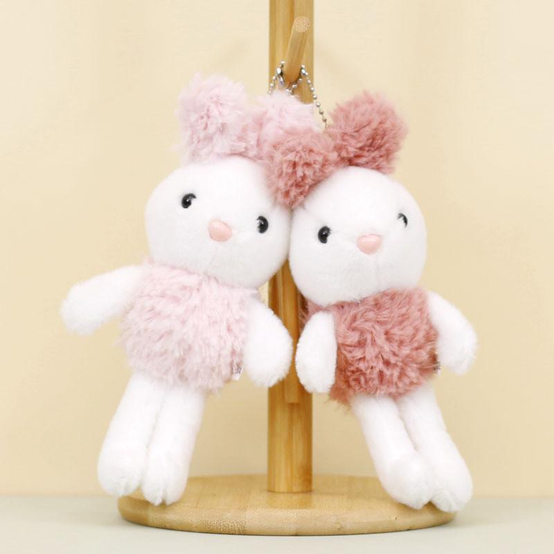 Adorable Plush Rabbit Keychain Stuffed Animal Cute Green Bunny Toy 14cm Soft