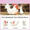 Rooster White Stunning And Girl Resin Figurine For Rustic Charm In Decor Home