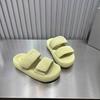 Thick-bottomed muffin lightweight Velcro one-word women's outer wear 2025 summer new fashionable versatile bread cool slippers