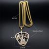 Music Guitar Pick Pendant Necklace for Women/Men Stainless Steel Gold Color Punk Bass Note Chain Necklace Party Jewelry collar