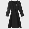 [Clearance] Elegant Spring Dress with Slim Waist, Beaded Polka Dot Long Sleeves - Plus Size