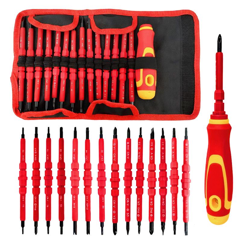13-Piece Insulated Electrician Tool Set with Phillips and Slotted Screwdrivers