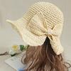 Summer Bow Sun Straw Hat Wide Brim Floppy Hats Collapsible Women Beach Panama Straw Dome Bucket Hat Femme Shade Hat