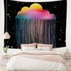 Starry Sky Gradient Rainbow Clouds Colorful Strips Dropping Tapestry Background Hanging Cloth Ins Girl Y2K Room Decor